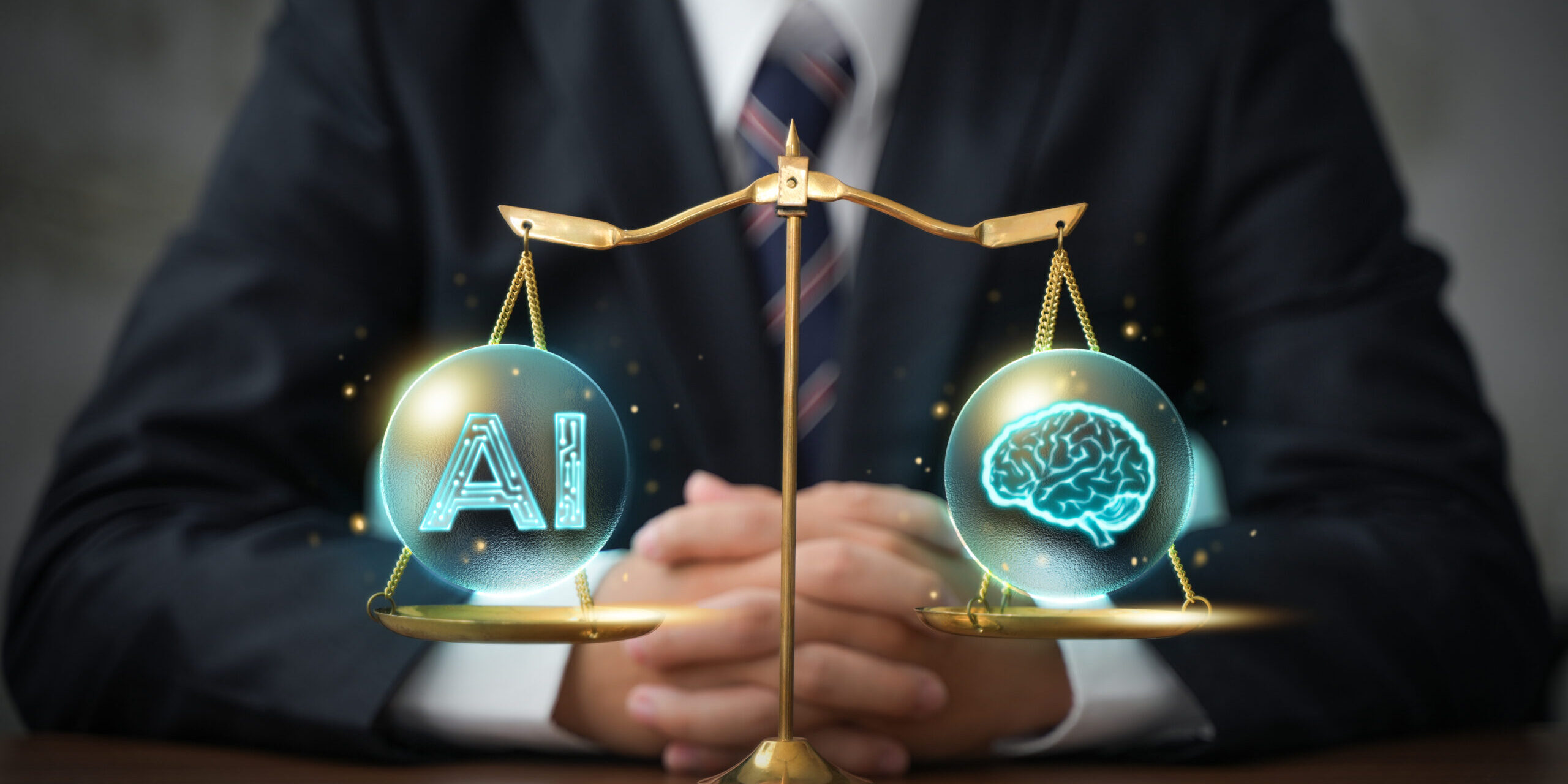 AI ethics and legal concepts artificial intelligence law and online technology of legal regulations Controlling artificial intelligence technology is a high risk.